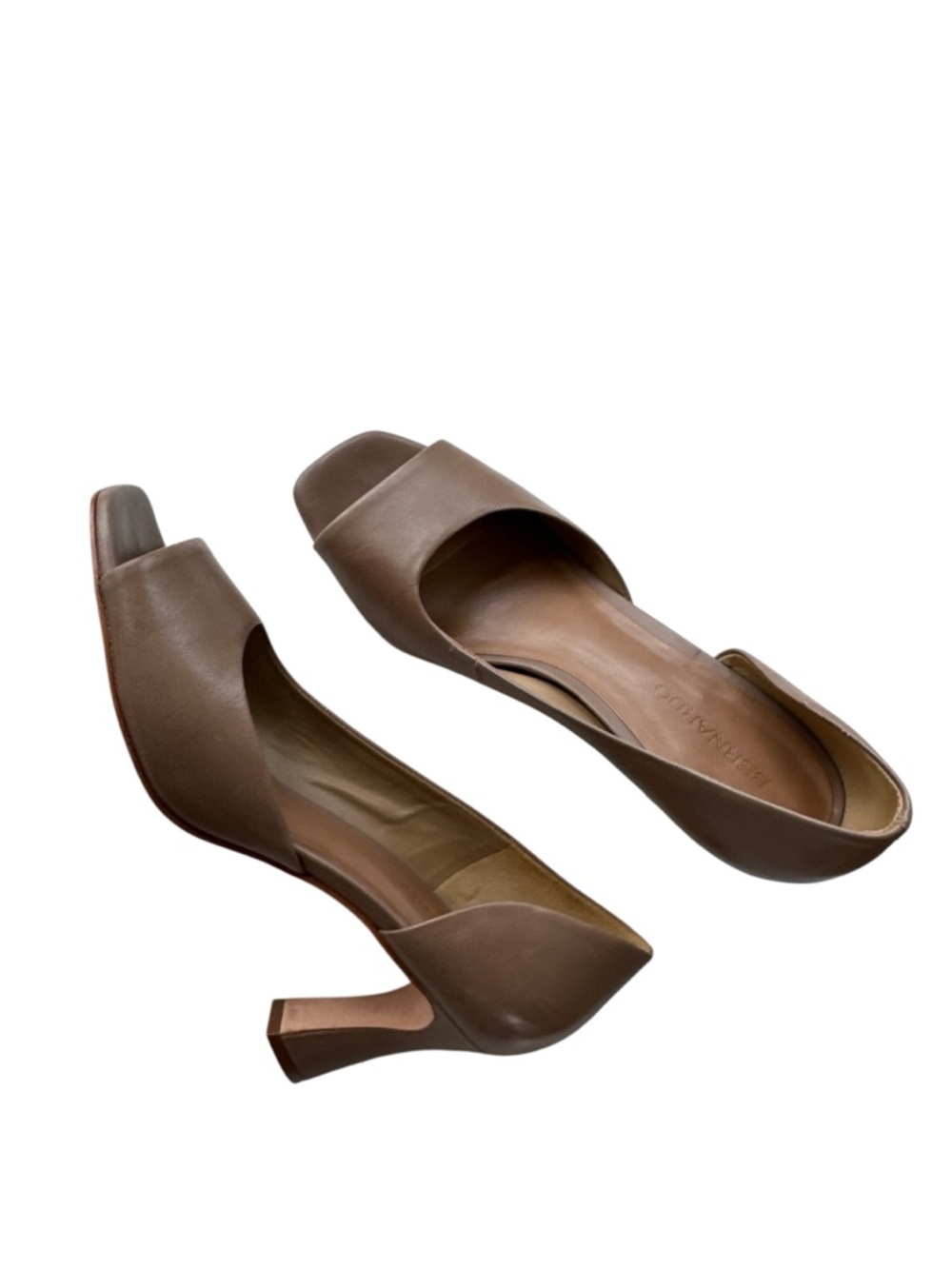 Bernardo Nieve Half D'orsay Pumps beige leather Size 9 - Picture 4 of 8